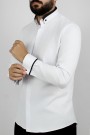 Ανδρικό λευκό  γαμπριάτικο πουκάμισο slim fit