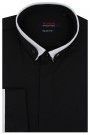  Ανδρικό μαύρο γαμπριάτικο πουκάμισο slim fit
