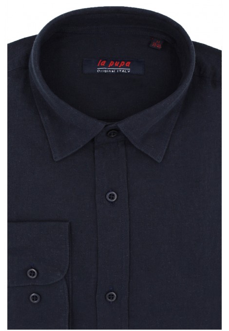  Man's dark blue linen shirt