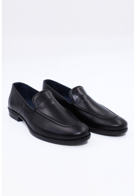 Ανδρικά δερμάτινα μαύρα loafers