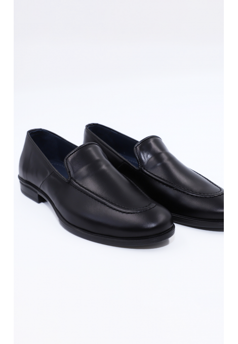 Ανδρικά δερμάτινα μαύρα loafers