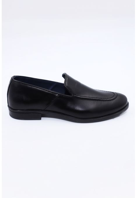 Ανδρικά δερμάτινα μαύρα loafers