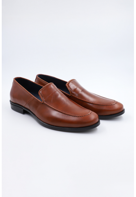 Ανδρικά δερμάτινα καφέ loafers