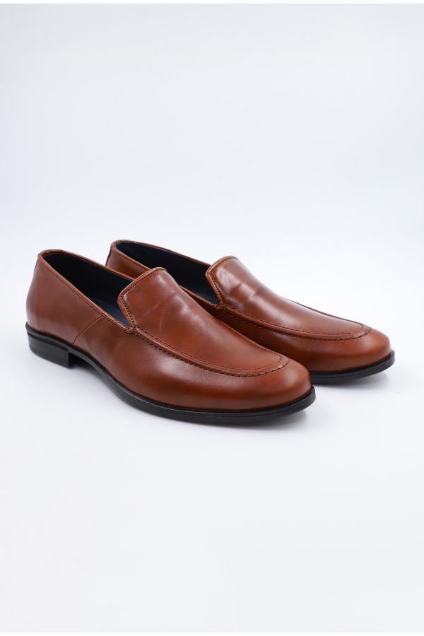 Ανδρικά δερμάτινα καφέ loafers