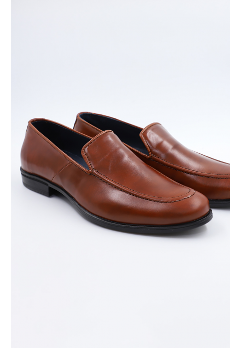 Ανδρικά δερμάτινα καφέ loafers