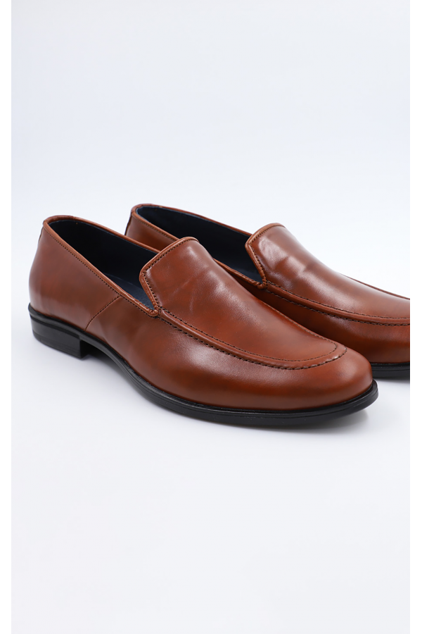 Ανδρικά δερμάτινα καφέ loafers