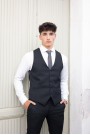 Man's black vest mixed wool