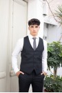 Man's black vest mixed wool