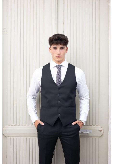 Man's black vest mixed wool