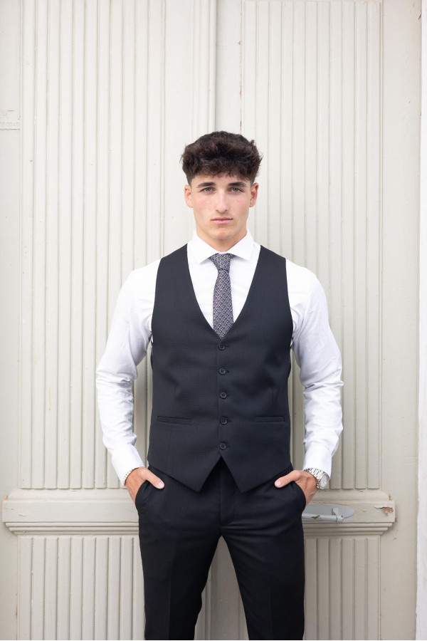 Man's black vest mixed wool Man's black vest mixed wool
