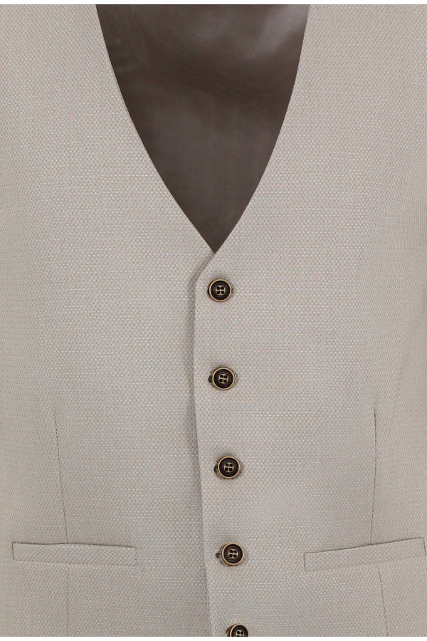 Man's beige vest mixed wool