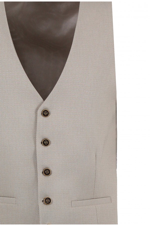 Man's beige vest mixed wool