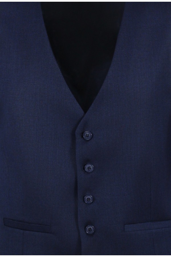 Man's blue vest mixed wool