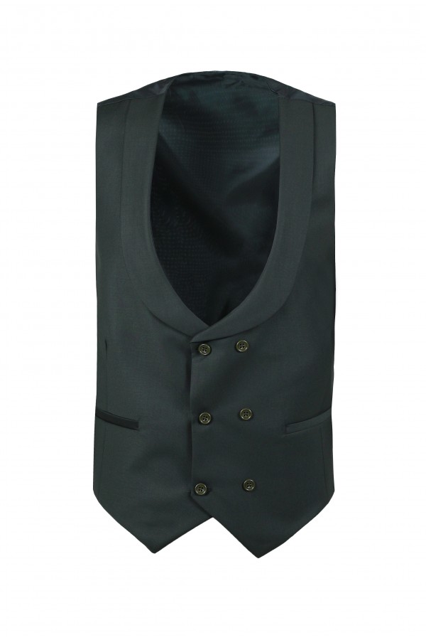 Man's dark green vest mixed wool Man's dark green vest mixed wool