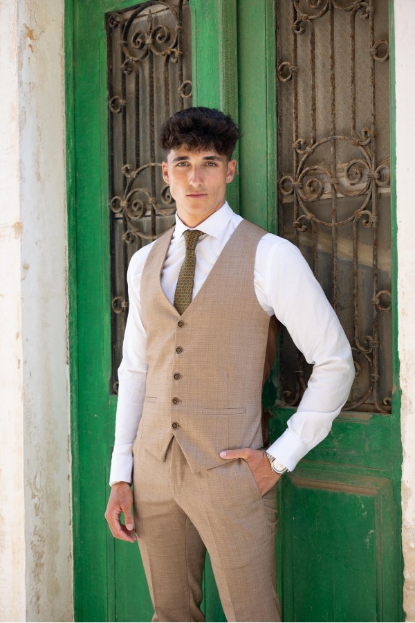 Ανδρικό Camel mixed wool Γιλέκο Ανδρικό Camel mixed wool Γιλέκο