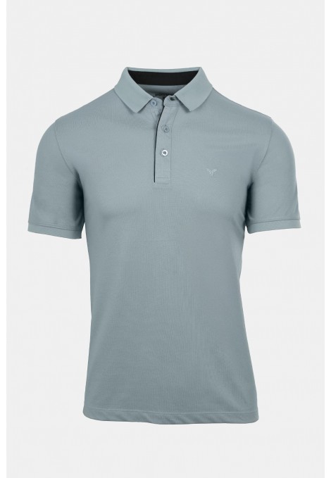 Man's light grey polo t-shirt