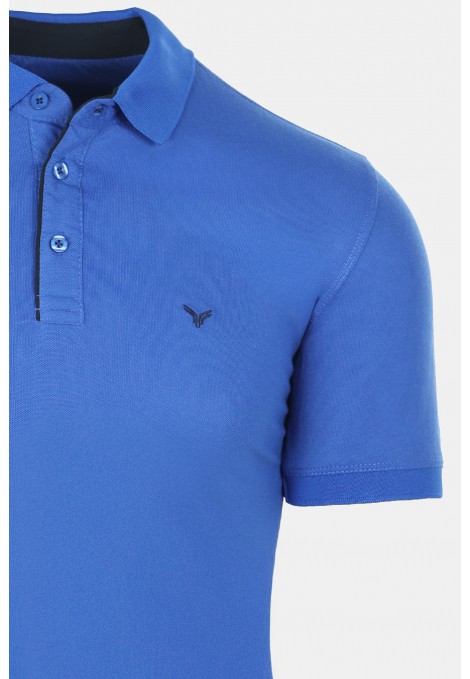 Man's royal blue polo t-shirt
