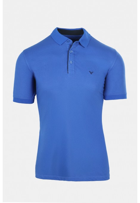 Man's royal blue polo t-shirt