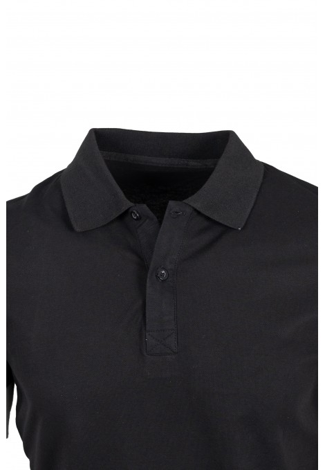 Man's Black Cotton Polo T-shirt