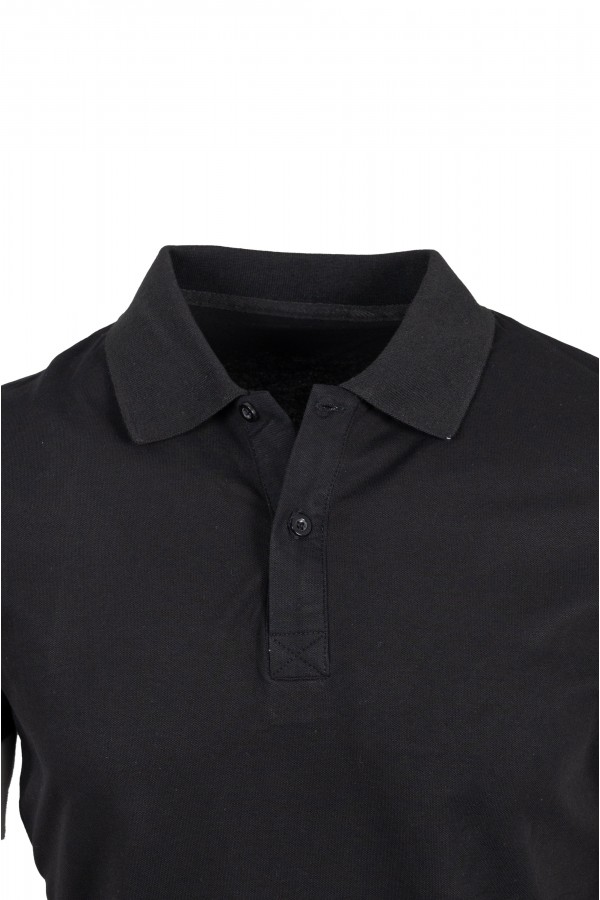 Man's Black Cotton Polo T-shirt