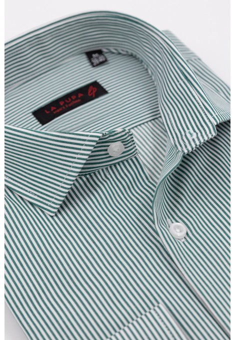 Man's green striped shirt