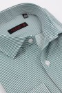 Man's green striped shirt