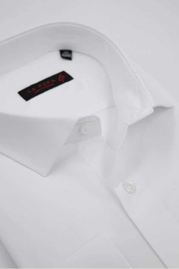 Man's White Shirt with textured weave