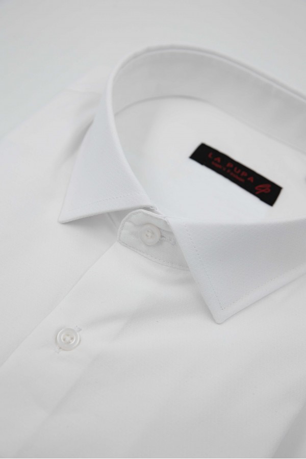 Man's White Shirt with textured weave