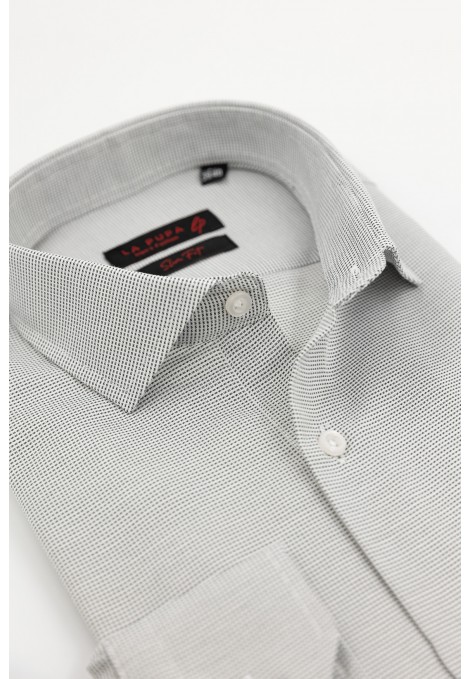 Man's grey printed shirt