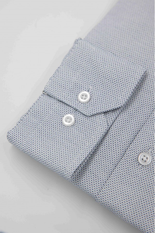Man's Blue Shirt with textured waves