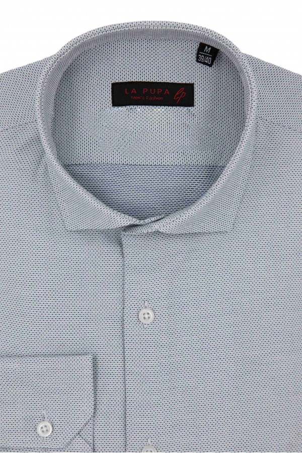 Man's Blue Shirt with textured waves