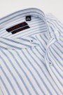 Man's sky blue shirt with stand-up collar