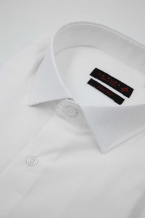 Man’s white shirt with textured weave