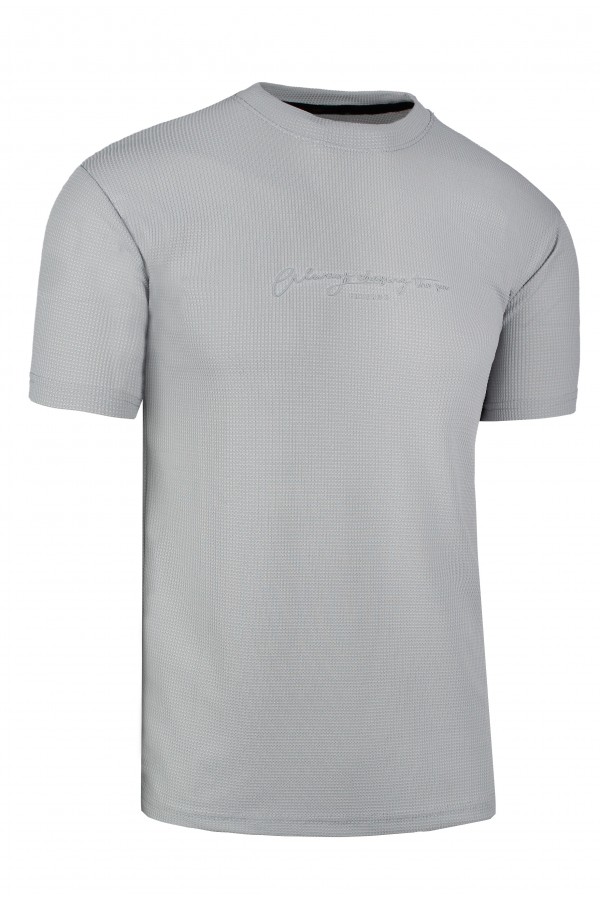 Ανδρική ανοιχτό γκρι μπλούζα slim fit
