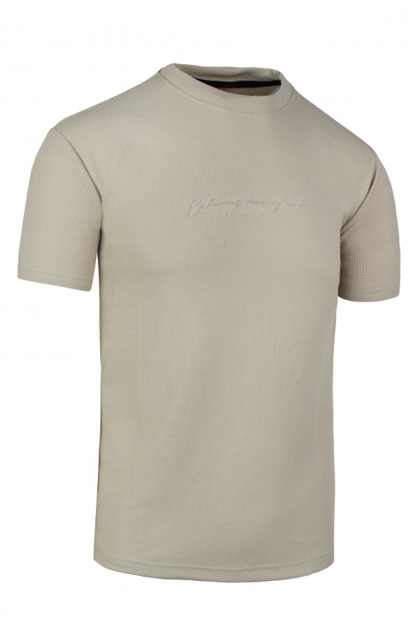  Ανδρική μπεζ μπλούζα slim fit