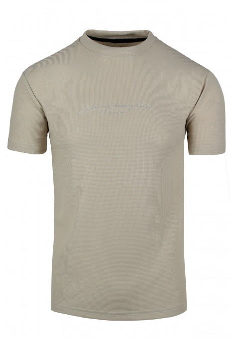  Ανδρική μπεζ μπλούζα slim fit