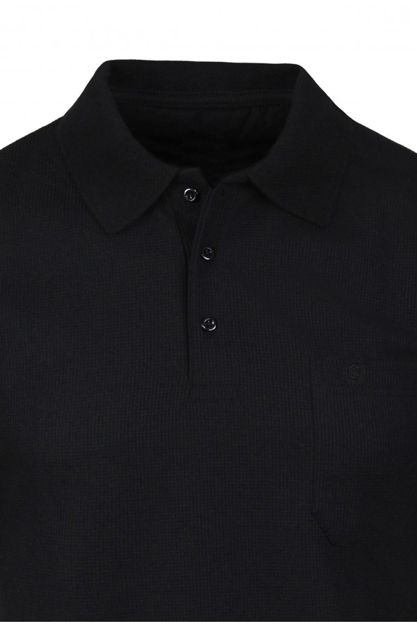 Man's black t-shirt polo