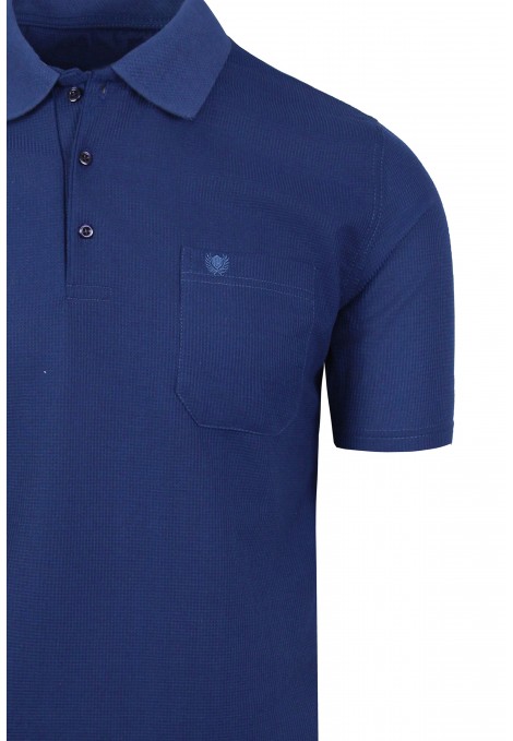 Man's blue t-shirt polo