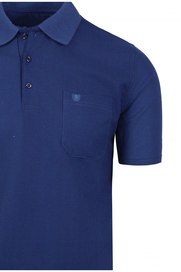 Man's blue t-shirt polo
