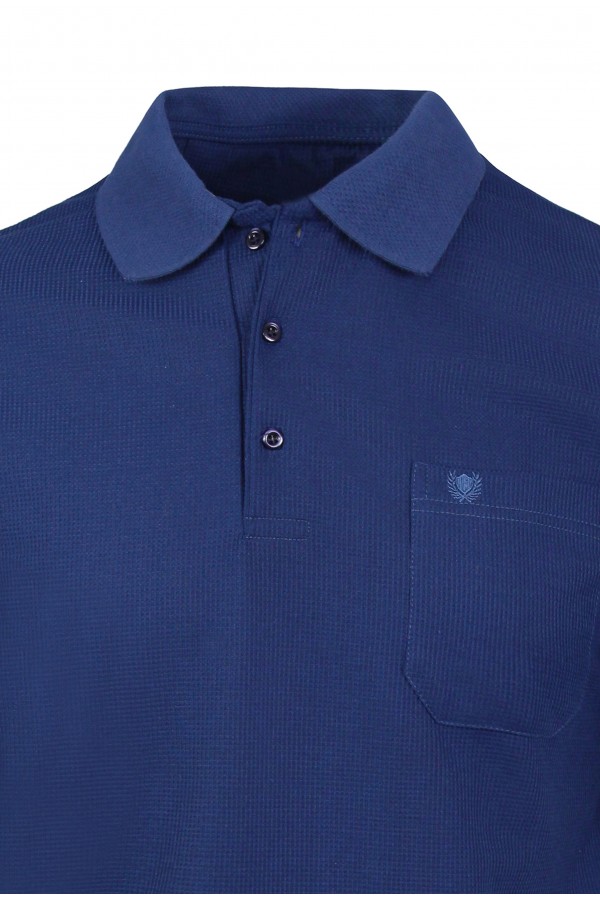 Man's blue t-shirt polo