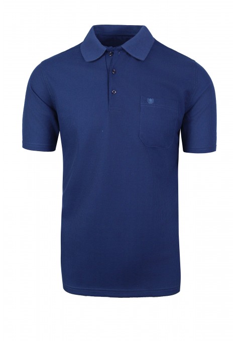Man's blue t-shirt polo