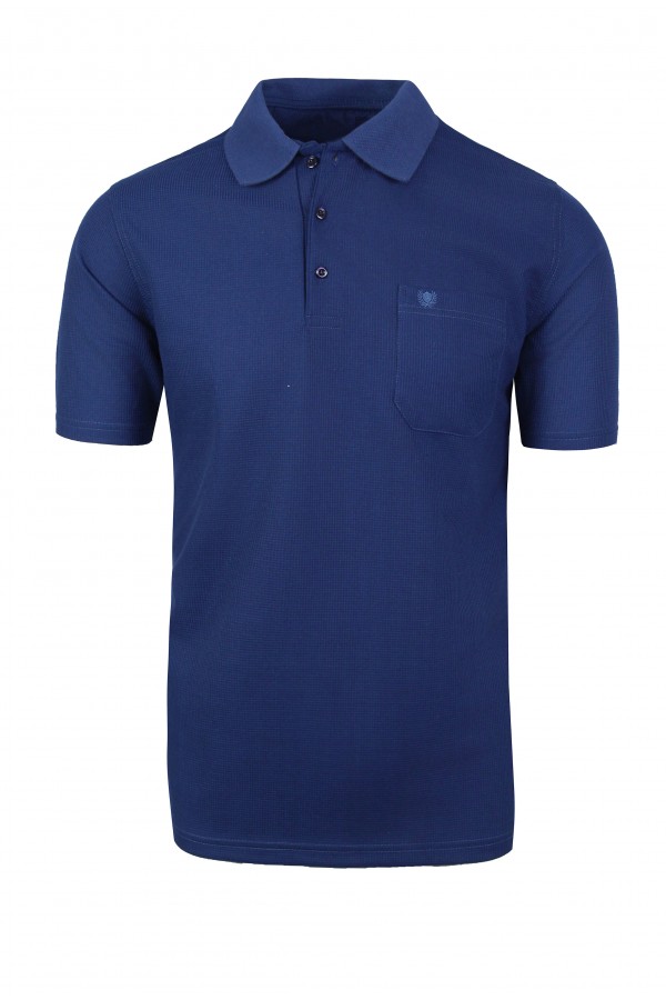 Man's blue t-shirt polo
