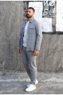 Man's light grey suit  