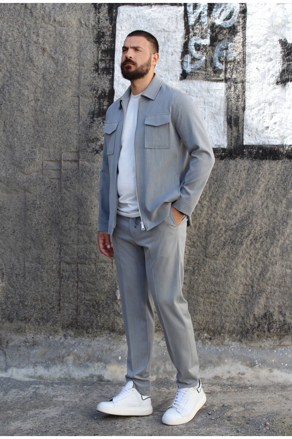 Man's light grey suit  