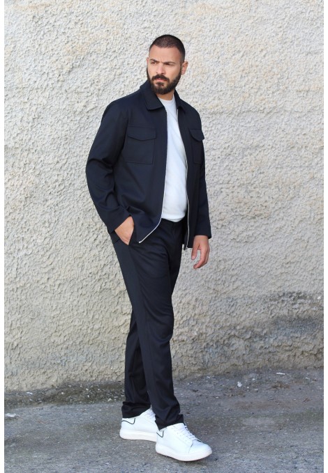 Man's dark blue suit  