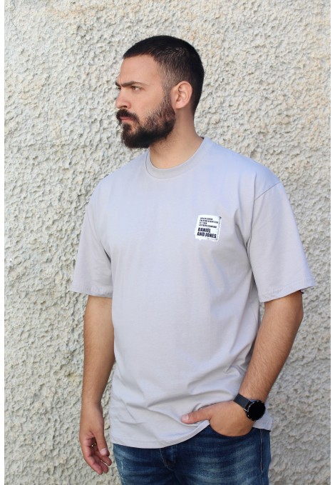Ανδρική ανοιχτό γκρι μπλούζα oversized