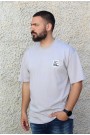 Ανδρική ανοιχτό γκρι μπλούζα oversized