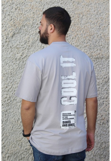 Ανδρική ανοιχτό γκρι μπλούζα oversized