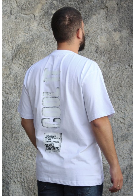  Ανδρική λευκή μπλούζα oversized 