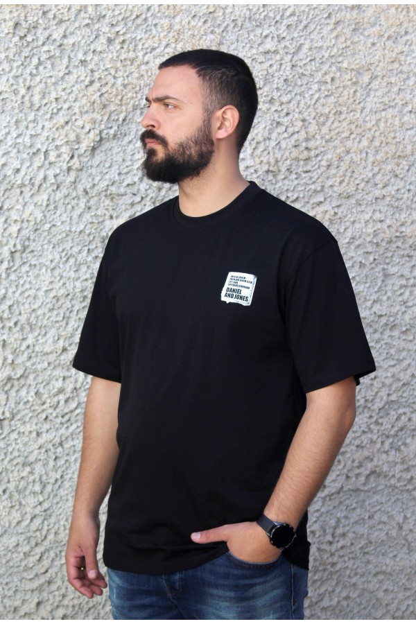 Ανδρική μαύρη μπλούζα oversized 